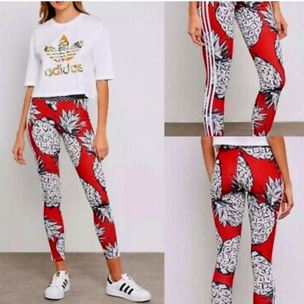 Adidas Pineapple Print Leggings Size XS - Picture 1 of 5